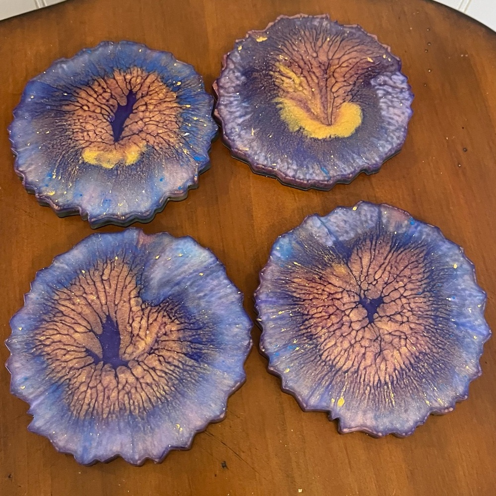 Colorful Resin‎ Coasters Set - Picture 3 of 4